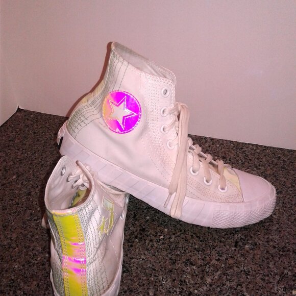 Converse UNT1TL3D High 'Hi-Vis Collection White Iridesce 170605C Men's Size 7.5 - Picture 1 of 4